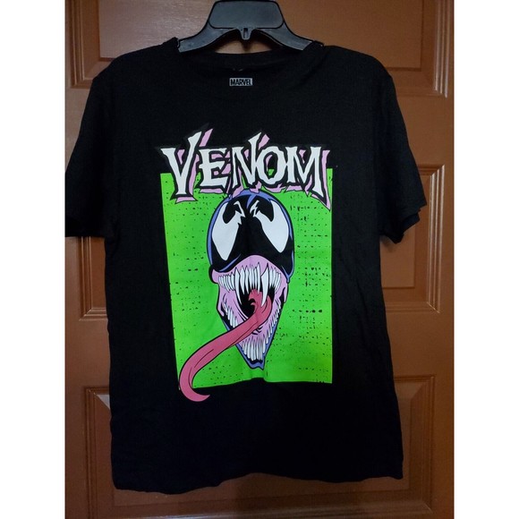 Marvel Venom Retro Comics Graphic Print Shirt Black Mens Size Medium - Picture 1 of 4